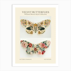 Velvet Butterflies Collection Butterfly Symphony William Morris Style 4 Art Print