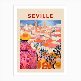 Seville Spain 3 Fauvist Travel Poster Art Print