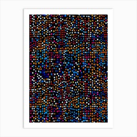 Multi-colored Polka Dots, Vibrant Abstract Circles: Playful Patterns  Modern Wall Art Art Print