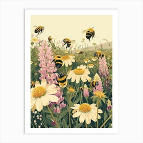 Andrena Bee Storybook Illustration 22 Art Print