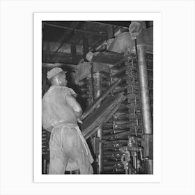 Removing Cotton Cake From Hydraulic Presses After Oil Has Been Removed, Cotton Seed Oil Mill, Mclennan Count Art Print