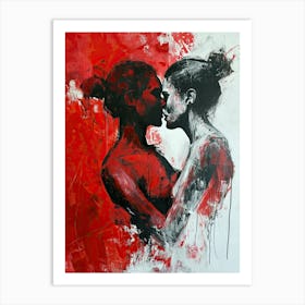 Two Women Kissing, Nude Series Art Print