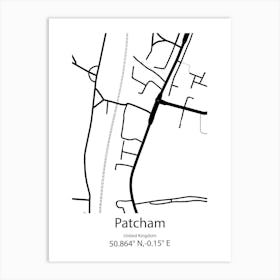 Patcham,United Kingdom Minimalist Map Poster