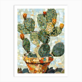 Mosaic Cactus Art Print