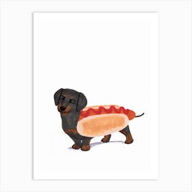 Hotdog Sauagedog Art Print