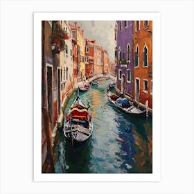 Canal Boats Venice, Italy Art Print