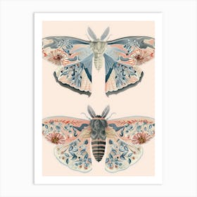 Luminous Butterflies William Morris Style 6 Art Print