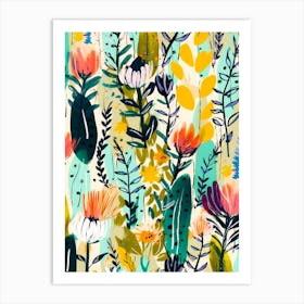 Wild Rain Of Flowers Art Print