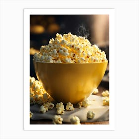 Popcorn In A Yellow Bowl Art Print