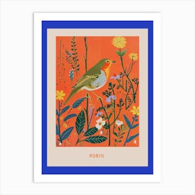 Spring Birds Poster Robin 7 Art Print