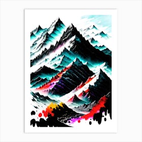 Abstract Mountain Painting Art Print