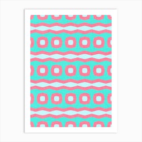 Modern Geometric Waves In Cotton Candy Shores Art Print