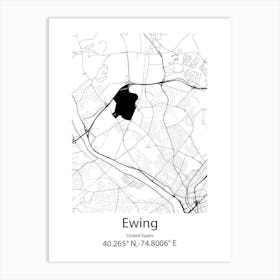 Ewing,United States Minimalist Map Art Print