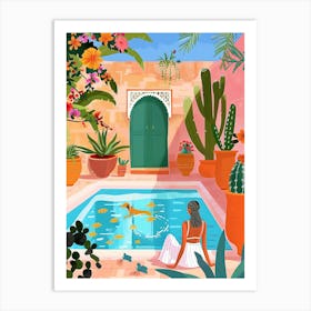 A day in Marrakech Riad Art Print