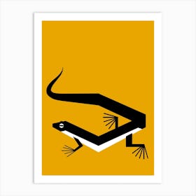 Abstract Lizard Yellow Art Print