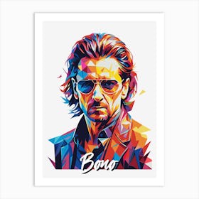 Bono U2 02 Portrait Music WPAP Pop Art Art Print