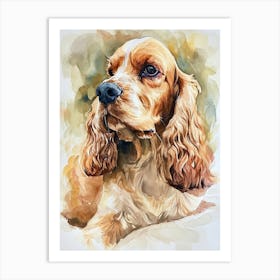 Cocker Spaniel Watercolor Painting 2 Art Print