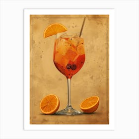 Cocktail With Orange Slices Art Print