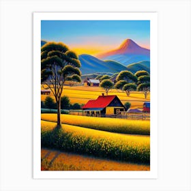 Farm In The Mountains Art Print