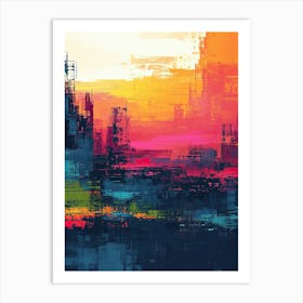 Abstract City | Pixel Minimalism Art Series Art Print