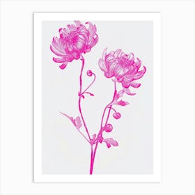 Hot Pink Chrysanthemum 2 Art Print