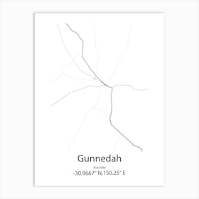 Gunnedah,Australia Minimalist Map Art Print