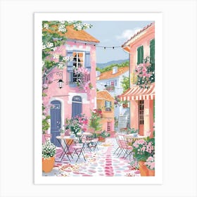 Pink Street In France Art Print