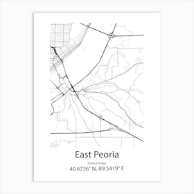 East Peoria,United States Minimalist Map Art Print