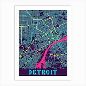 Detroit Map Poster 1 Art Print