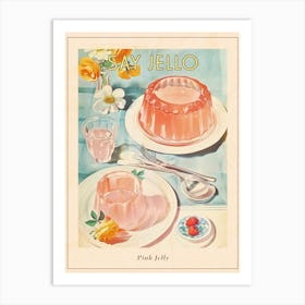 Pastel Pink Jelly Vintage Cookbook Inspired 2 Poster Art Print