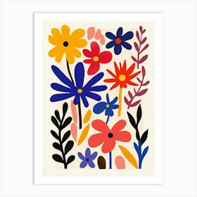 Flowers On A White Background 1 Art Print