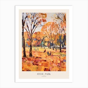 Autumn City Park Painting Hyde Park London 1 Poster Art Print
