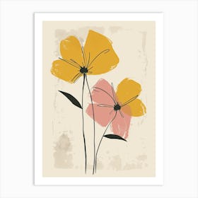 Baton Rouge Flower Market Boho Minimalist Style Art Print