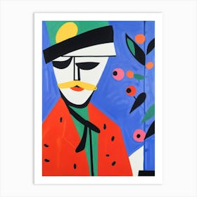 Man In Red Hat Art Print