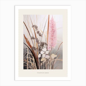 Flower Illustration Fountain Grass 2 Poster Art Print