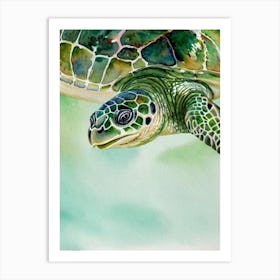 Green Sea Turtle II Storybook Watercolour Art Print