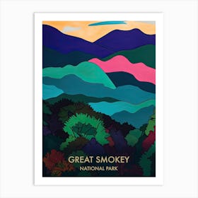 Great Smokey National Park Travel Poster Matisse Style 4 Art Print