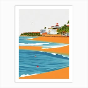 Galle Face Green Beach Colombo Sri Lanka Midcentury Art Print