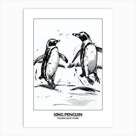 Penguin Chasing Each Other Poster 1 Art Print