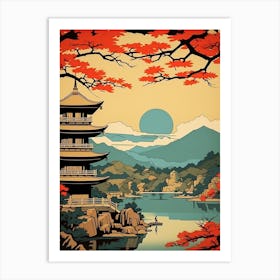 Miyajima Island, Japan Vintage Travel Art 1 Art Print
