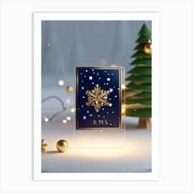 A High Definition Digital Render Of A Sleek Card Lit With Festive Light Dressed In Rich Holiday Co (3) 2 Art Print