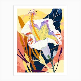 Colourful Flower Illustration Morning Glory 6 Art Print