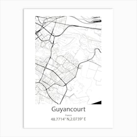 Guyancourt,France Minimalist Map Art Print