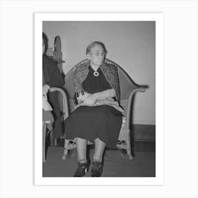 Elderly Farm Woman At Meeting Of Home Demonstration Club, Mcintosh County, Oklahoma By Russell Lee Art Print