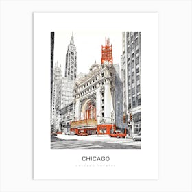 Chicago Theatre 3 B&W Poster Art Print