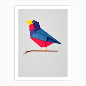 Sparrow Origami Bird Art Print
