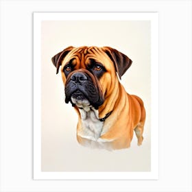 Bullmastiff Illustration Dog Art Print