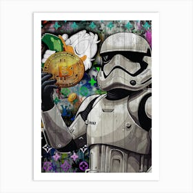 Pop Art Stormtrooper Bitcoin Art Print