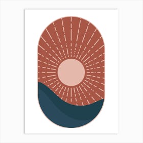 Sun Rising Over The Ocean.Wall prints. Art Print