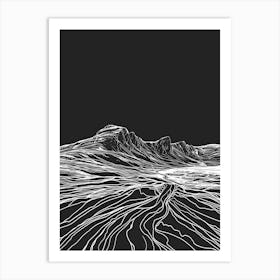 Beinn A Chlachair Line Drawing 1 Art Print